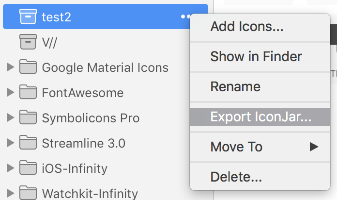 Export an IconJar archive
