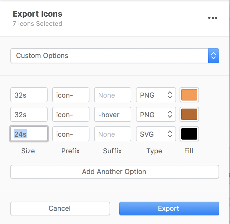 Set up export options